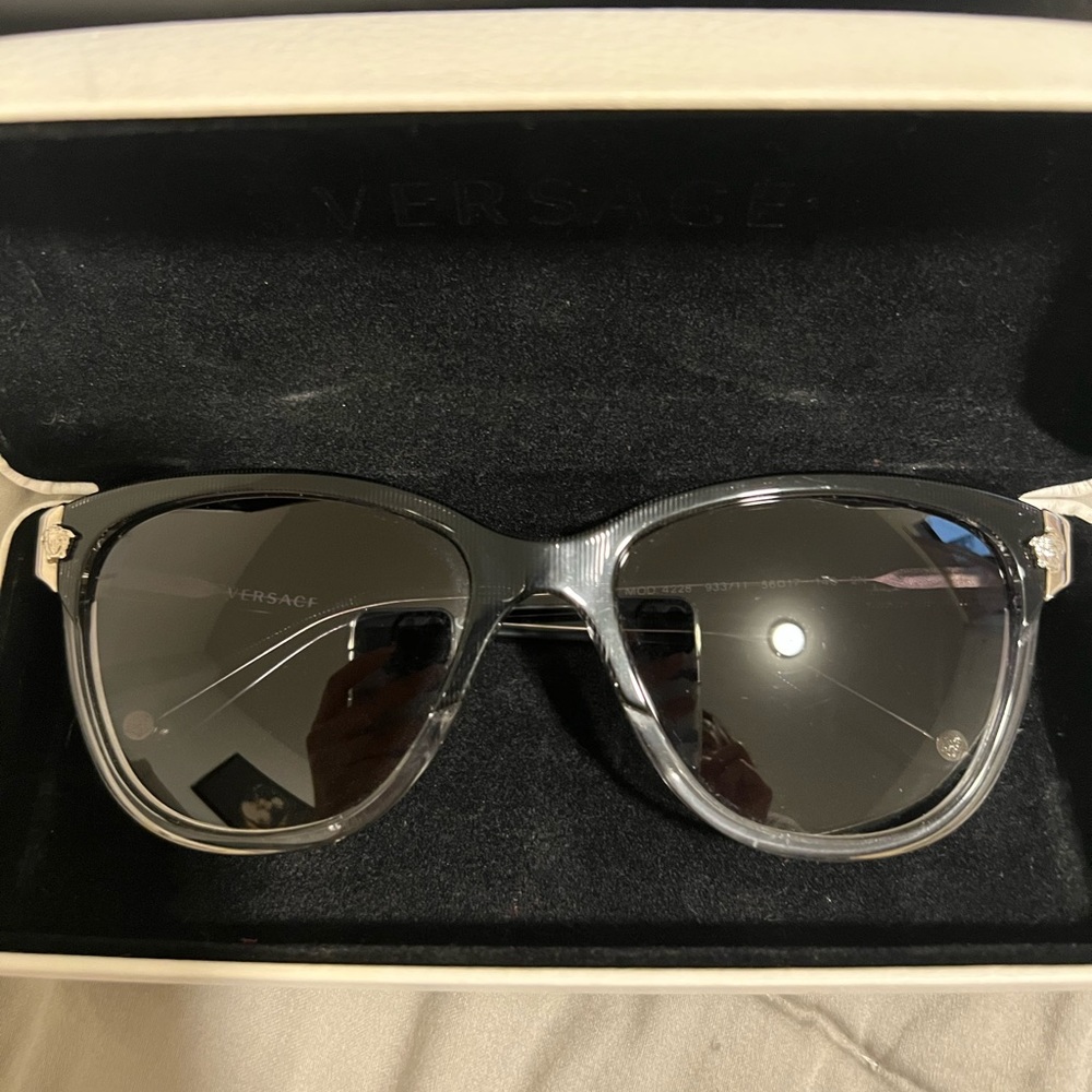 Versace white / black plastic sunglasses